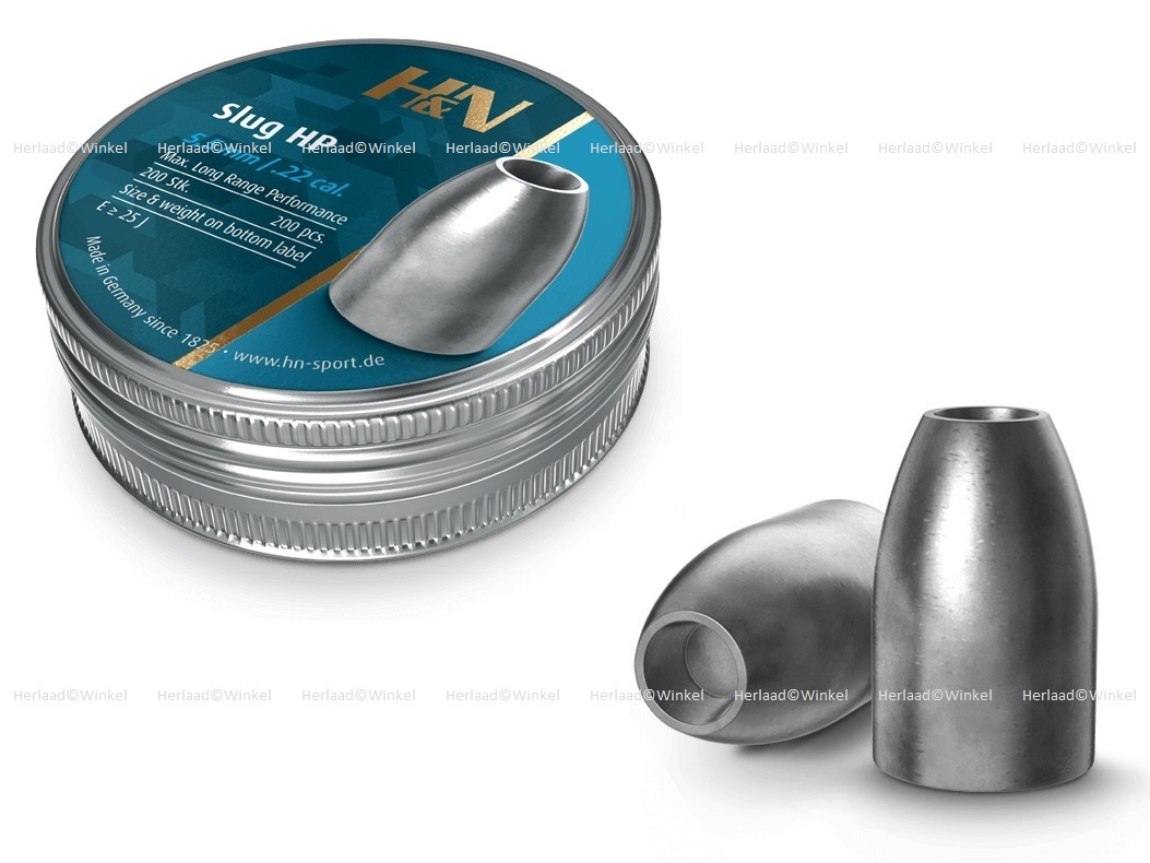H&N Slug HP 5.50mm .217 Airgun Pellets 1.36 gram, 21 grain tin of 200